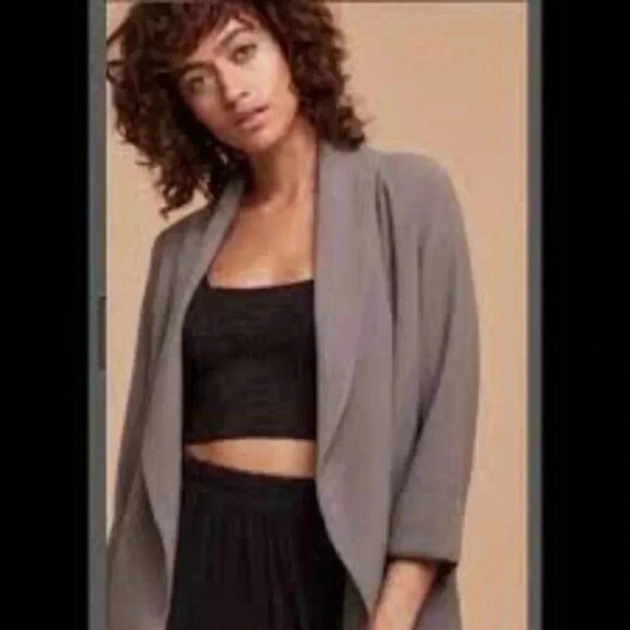 Wilfred Chevalier Jacket Oversized Open  Blazer Dark Grey 2 - Picture 2 of 10